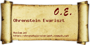 Ohrenstein Evariszt névjegykártya